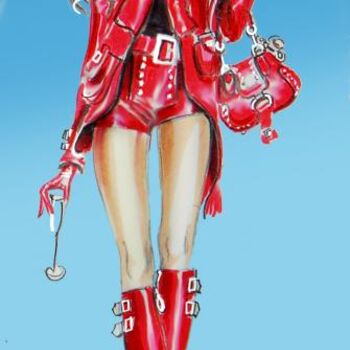 Painting titled "Red Leather Trendse…" by Jefferson Zipp, Original Artwork