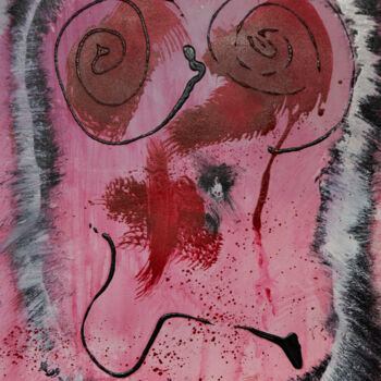 Schilderij getiteld "Macaca hypno (pleur…" door Crakerblackblack, Origineel Kunstwerk, Acryl