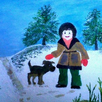 Painting titled "snowday" by Mary Hambleton/Nutt, Original Artwork