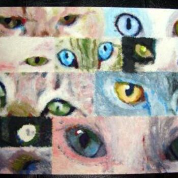 Painting titled "Cat's eyes" by Crealys, Original Artwork