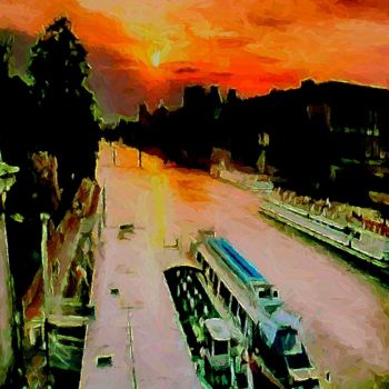 Digital Arts titled "bateau" by Jean-Jacques Pricaz, Original Artwork, Digital Painting