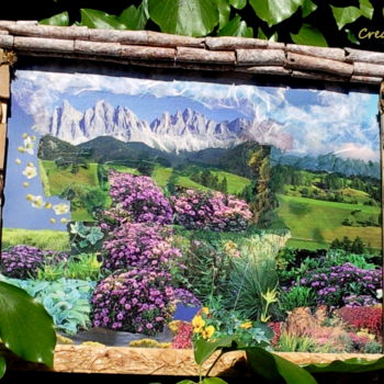 Collages intitulée "Tableau Jardin Extr…" par Creasoize, Œuvre d'art originale, Papier