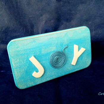 Design titled "Tableau JOY Turquoi…" by Creasoize, Original Artwork, Accessories