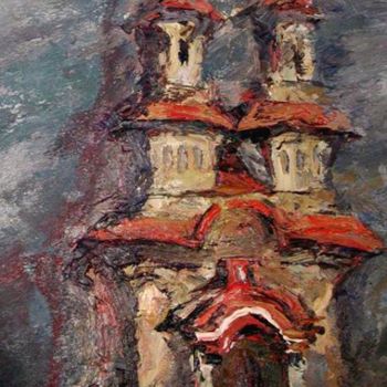 Картина под названием "Biserica Ortodoxa d…" - Andrei Semyonov, Подлинное произведение искусства