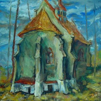 Painting titled "In dosul bisericii" by Andrei Semyonov, Original Artwork