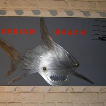 Escultura intitulada "cadre requin" por Pab, Obras de arte originais