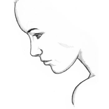 Drawing titled "sideface.jpg" by Creations Of A.R.T., Original Artwork, Charcoal