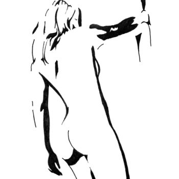 Drawing titled "standing-female.jpg" by Creations Of A.R.T., Original Artwork, Ink