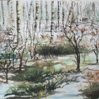 Pintura titulada "Landscape woods" por David Quilliams, Obra de arte original