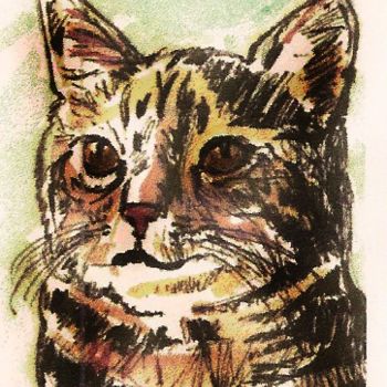 「Cat 4」というタイトルの絵画 David Quilliamsによって, オリジナルのアートワーク