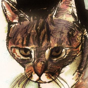 Painting titled "Cat 7" by David Quilliams, Original Artwork