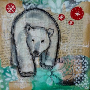 Painting titled "L'ours blanc" by Valérie Dupont Roussel Atelier Creative , Original Artwork