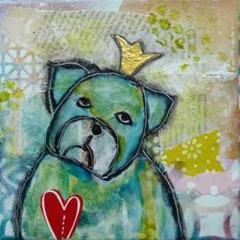 Pintura intitulada "Le chien roi" por Valérie Dupont Roussel Atelier Creative , Obras de arte originais