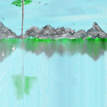 Grafika cyfrowa / sztuka generowana cyfrowo zatytułowany „On the lake” autorstwa Vladimir Kononenko, Oryginalna praca, Malar…