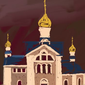 Digitale Kunst mit dem Titel "Orthodox church" von Vladimir Kononenko, Original-Kunstwerk, Digitale Malerei