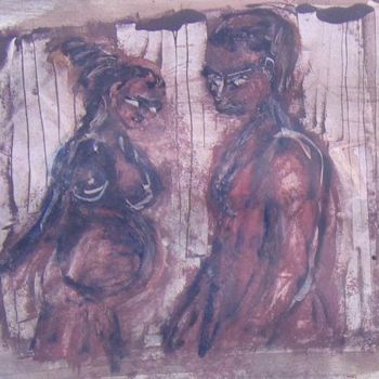 Painting titled "couple 2" by Solenne Roy, Original Artwork