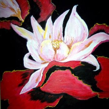 Pintura titulada "104- fleur de lotus" por Crilamb, Obra de arte original