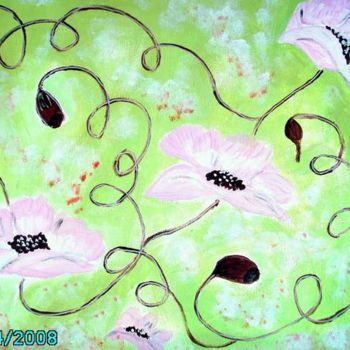 Peinture intitulée "129 mouvement fleuri" par Crilamb, Œuvre d'art originale