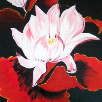 Painting titled "80 - lotus geant" by Crilamb, Original Artwork
