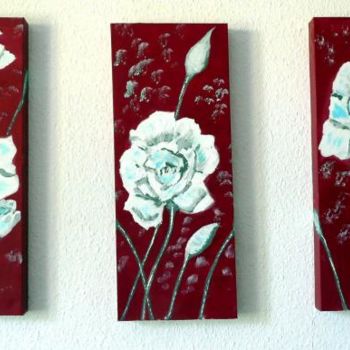 제목이 "193  trio de roses"인 미술작품 Crilamb로, 원작, 기름
