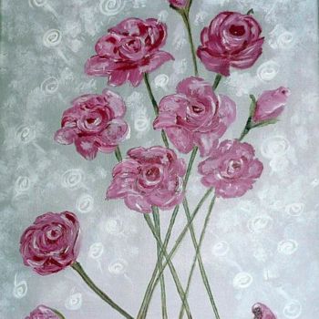 Painting titled "226- roses discreti…" by Crilamb, Original Artwork