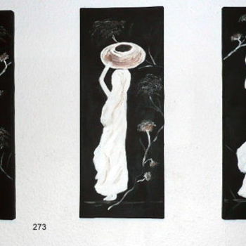 Pintura titulada "273- les porteuses…" por Crilamb, Obra de arte original