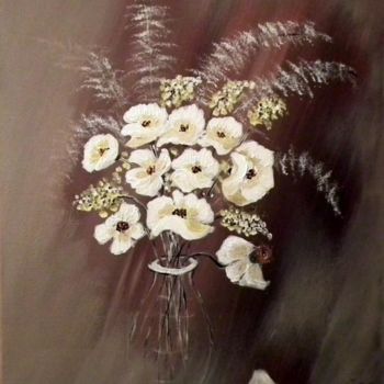 Pintura titulada "313- bouquet blanc…" por Crilamb, Obra de arte original