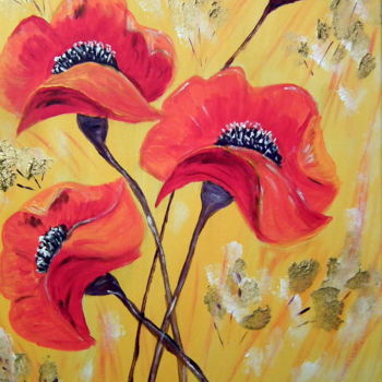 Painting titled "365 - COQUELICOTS D…" by Crilamb, Original Artwork