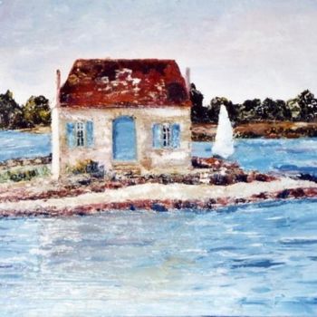 Peinture intitulée "l'ile de St Cado" par Crimadori, Œuvre d'art originale, Huile