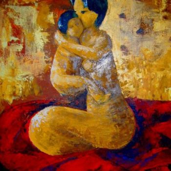 Painting titled "Maternité" by Crimadori, Original Artwork