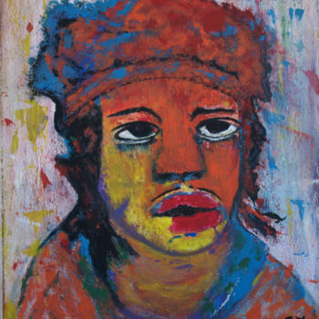 Painting titled "indian boy" by Crina Iancau, Original Artwork, Acrylic