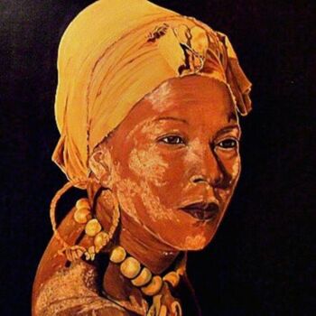 Painting titled "L'africaine" by Criquet, Original Artwork