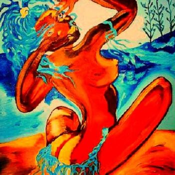 Peinture intitulée "Nu plage" par Criquet, Œuvre d'art originale