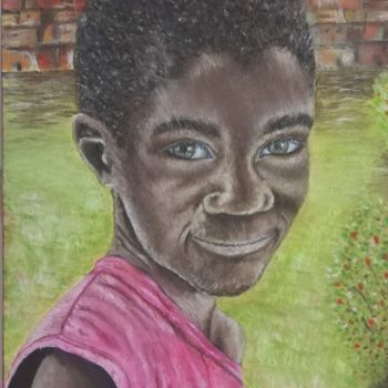 Peinture intitulée "Brazilian child 2" par Kiko Cristoni, Œuvre d'art originale, Huile Monté sur Panneau de bois