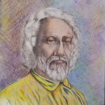 Disegno intitolato "Sri Y" da Kiko Cristoni, Opera d'arte originale, Matite colorate