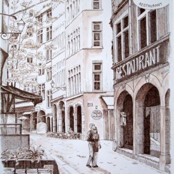 「Le vieux St Jean」というタイトルの絵画 Christiane Barnaudによって, オリジナルのアートワーク