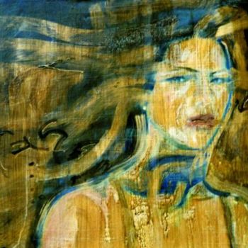 Pintura titulada "Mar en oro" por Criscecchini, Obra de arte original, Oleo