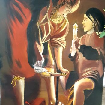Peinture intitulée "reproduction delaco…" par Criscol, Œuvre d'art originale, Huile
