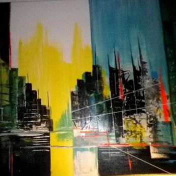 Peinture intitulée "ville de lumiere" par Criscol, Œuvre d'art originale