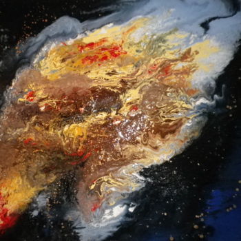 Painting titled "v203-meteorite-laqu…" by Criscol, Original Artwork