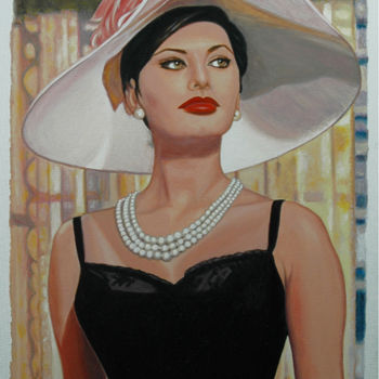 Ζωγραφική με τίτλο "Sofia Loren" από Crispino, Αυθεντικά έργα τέχνης, Λάδι