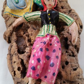 Sculpture titled "repos-en-jupe-a-pois" by Dominique Sarrouy, Original Artwork, Other