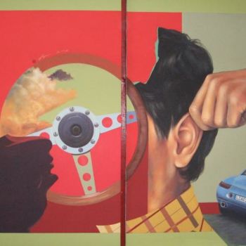 Malerei mit dem Titel "Speed" von Cristian Lapusan, Original-Kunstwerk, Öl