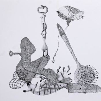 Dibujo titulada "Ensalada rusa" por Cristian Mateo, Obra de arte original, Otro