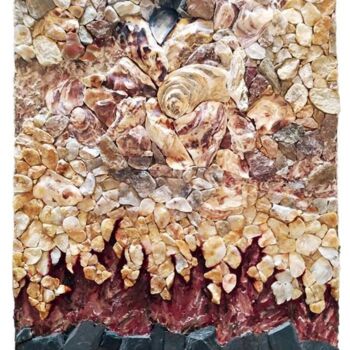 Escultura intitulada "Inferno" por Cristiano Ambrosini, Obras de arte originais, Mosaico Montado em Outro painel rígido