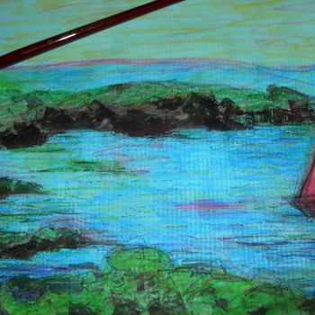 Pittura intitolato "Veliero al largo di…" da Cristina Contilli, Opera d'arte originale