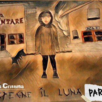 Arte digitale intitolato "Turn off this Luna…" da Cristina Frassoni, Opera d'arte originale, Matite colorate