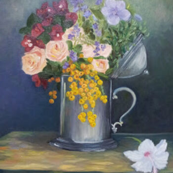 Painting titled "Minas Spring Bouquet" by Cristtina Pacheco, Original Artwork, Oil