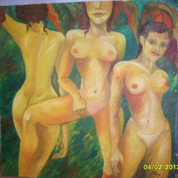 Pintura titulada "eva-olio-70x70-2005…" por Crista, Obra de arte original