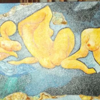 Pintura intitulada "lussuria-olio-su-te…" por Crista, Obras de arte originais, Óleo
